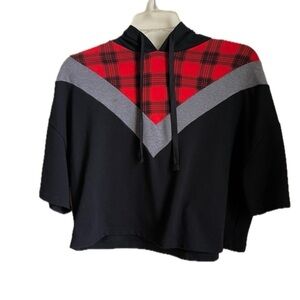 flirtitude Activewear Short Sleeve Hooded Sweatshirt